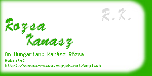 rozsa kanasz business card